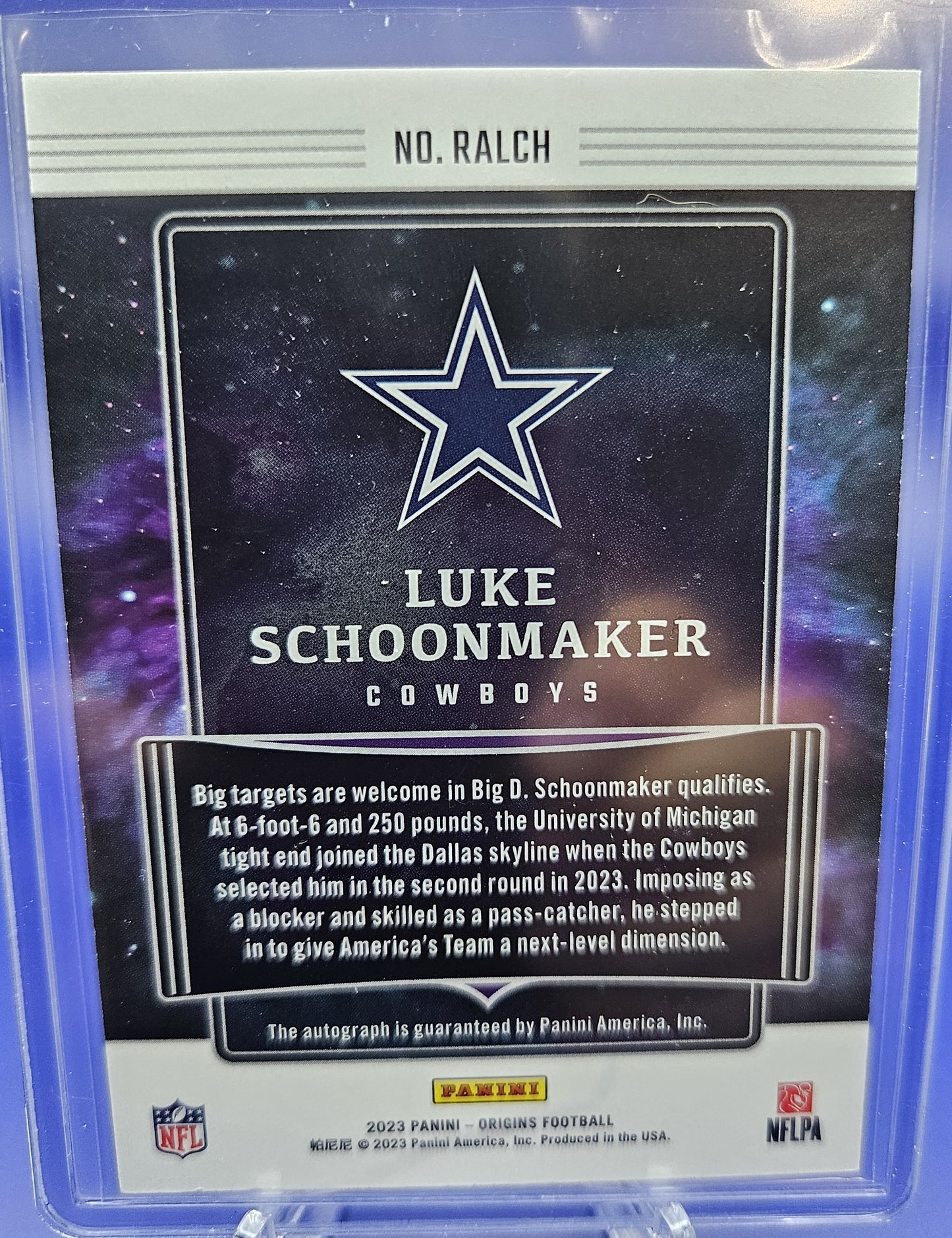 2023 Panini Origins Luke Schoonmaker autographed rookie card