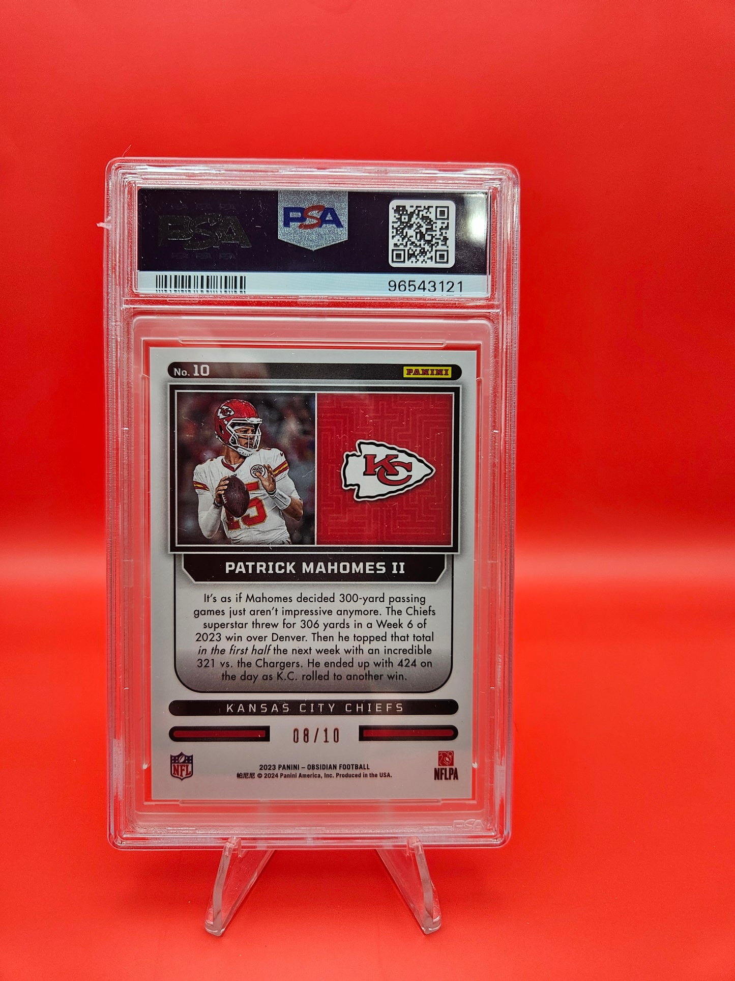 2023 Obsidian Patrick Mahomes II Supernova Electric Etch Asia Gold Flood